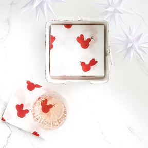 Vietri  Red Bird Cocktail Napkins