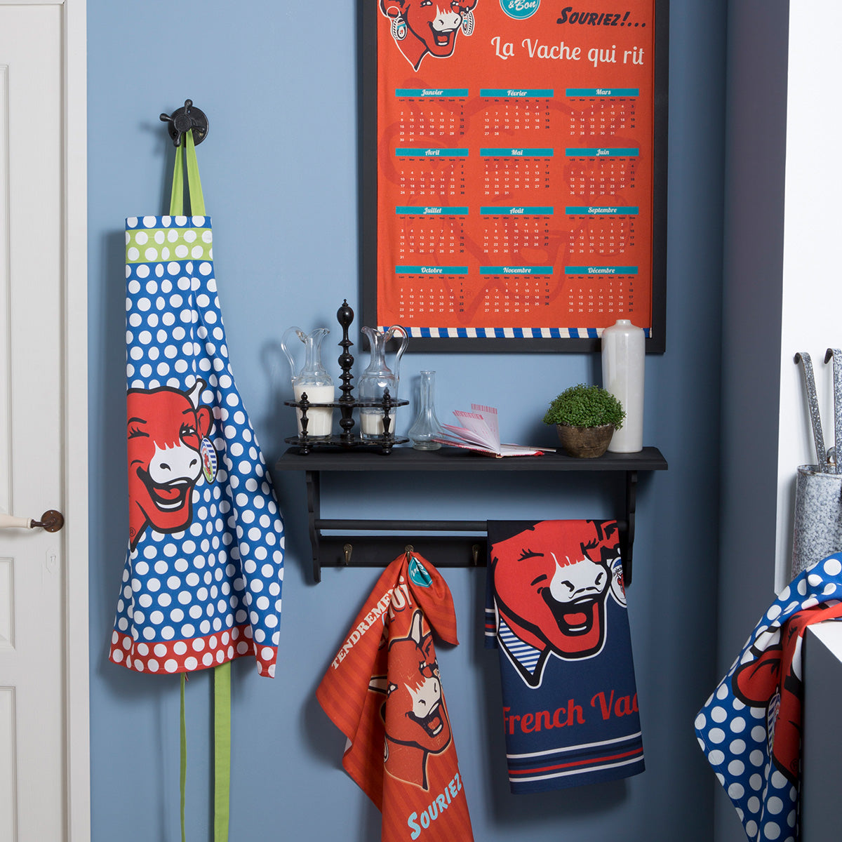 Coucke La Vache qui Rit Pop Bleu Apron