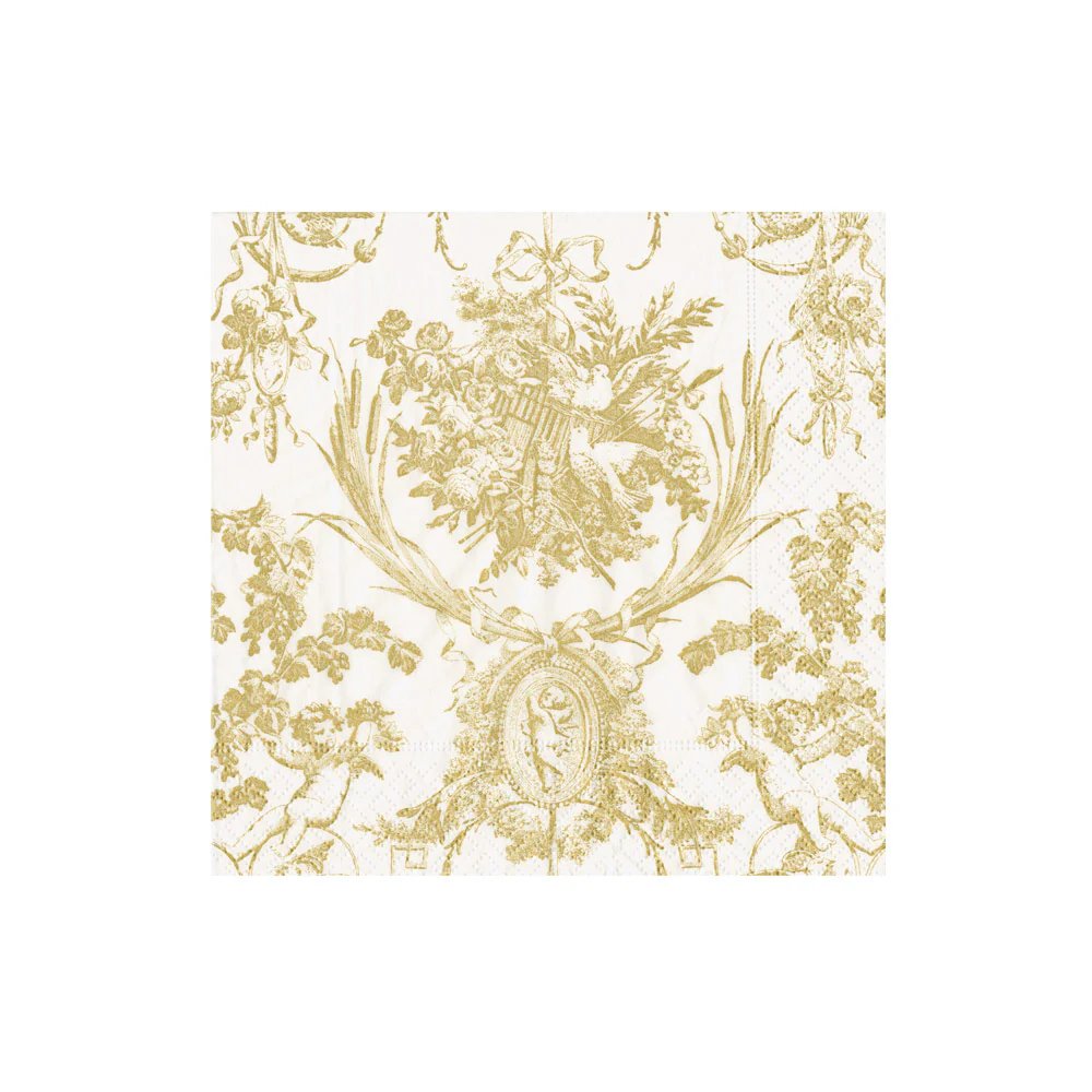 Caspari Romantic Toile Cocktail Napkins