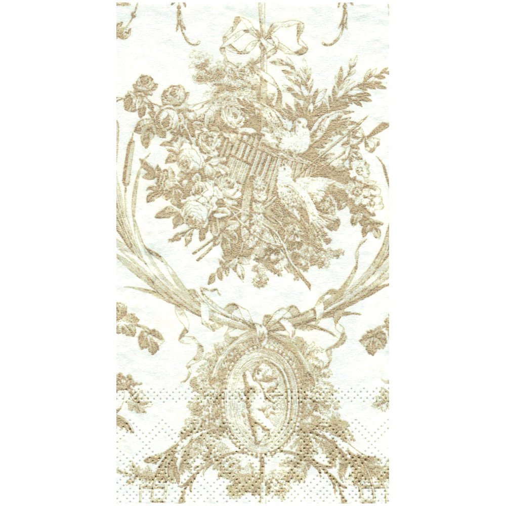 An image of Caspari Romantic Toile Guest Towels