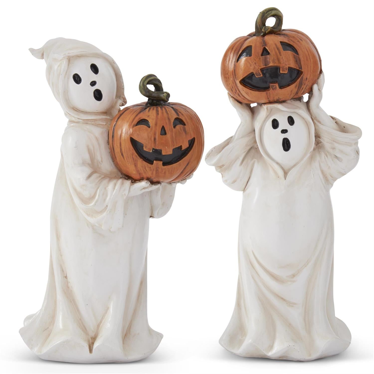 K&K Interiors Ghosts Holding Jack-o-lanterns - Set of 2