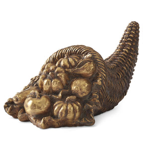 K&K Interiors 8.25" Gold Resin Cornucopia