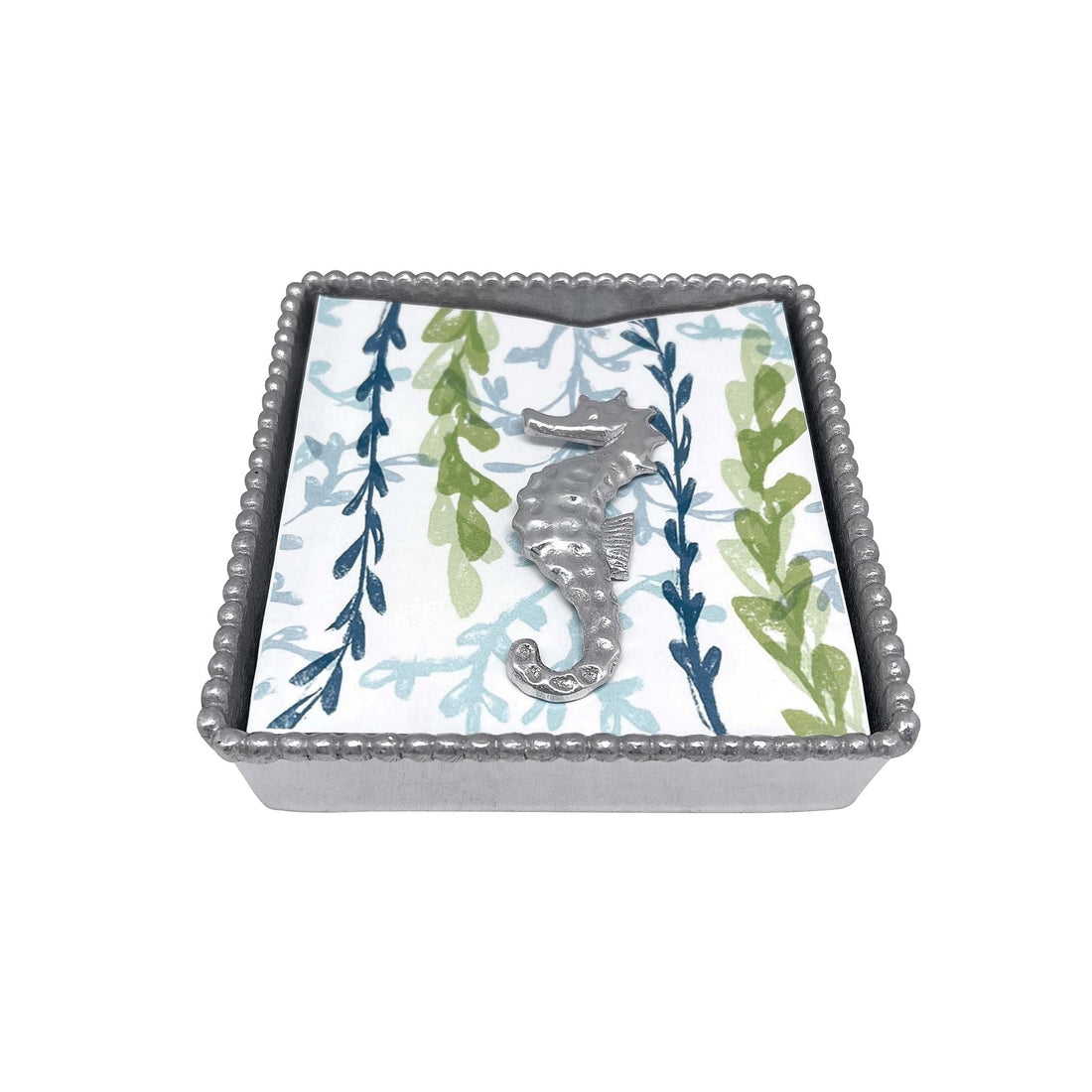 Mariposa Seahorse Beaded Napkin Box