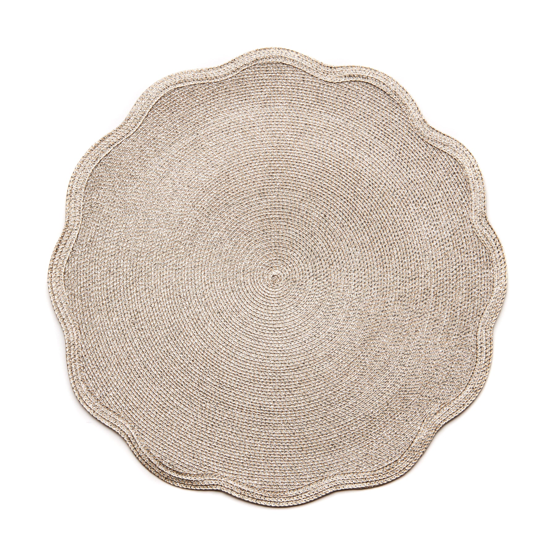 An image of Deborah Rhodes Glimmer Round Scallop Placemat - Set of 4