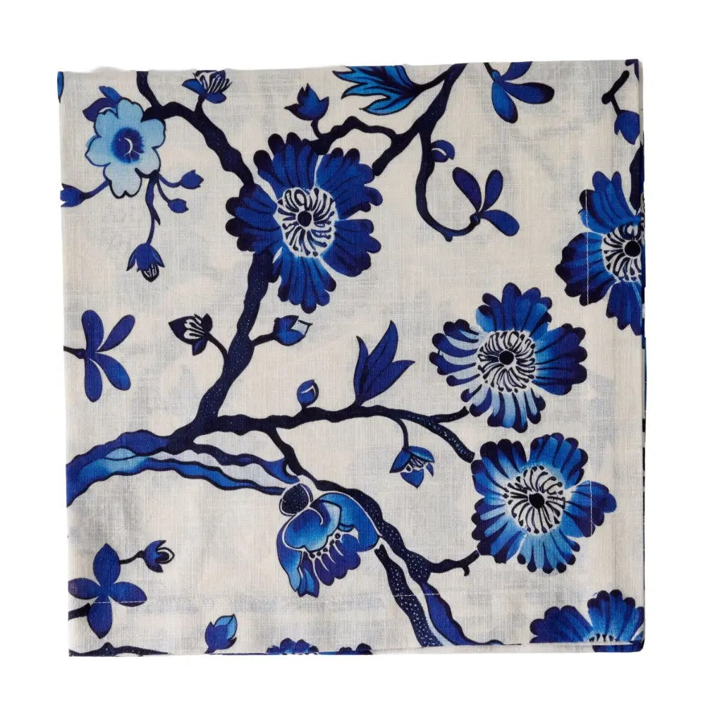 Deborah Rhodes Oriental Blossom Set of 4 Printed Napkins