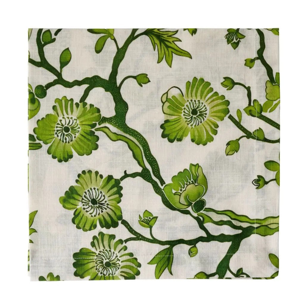 Deborah Rhodes Oriental Blossom Set of 4 Printed Napkins