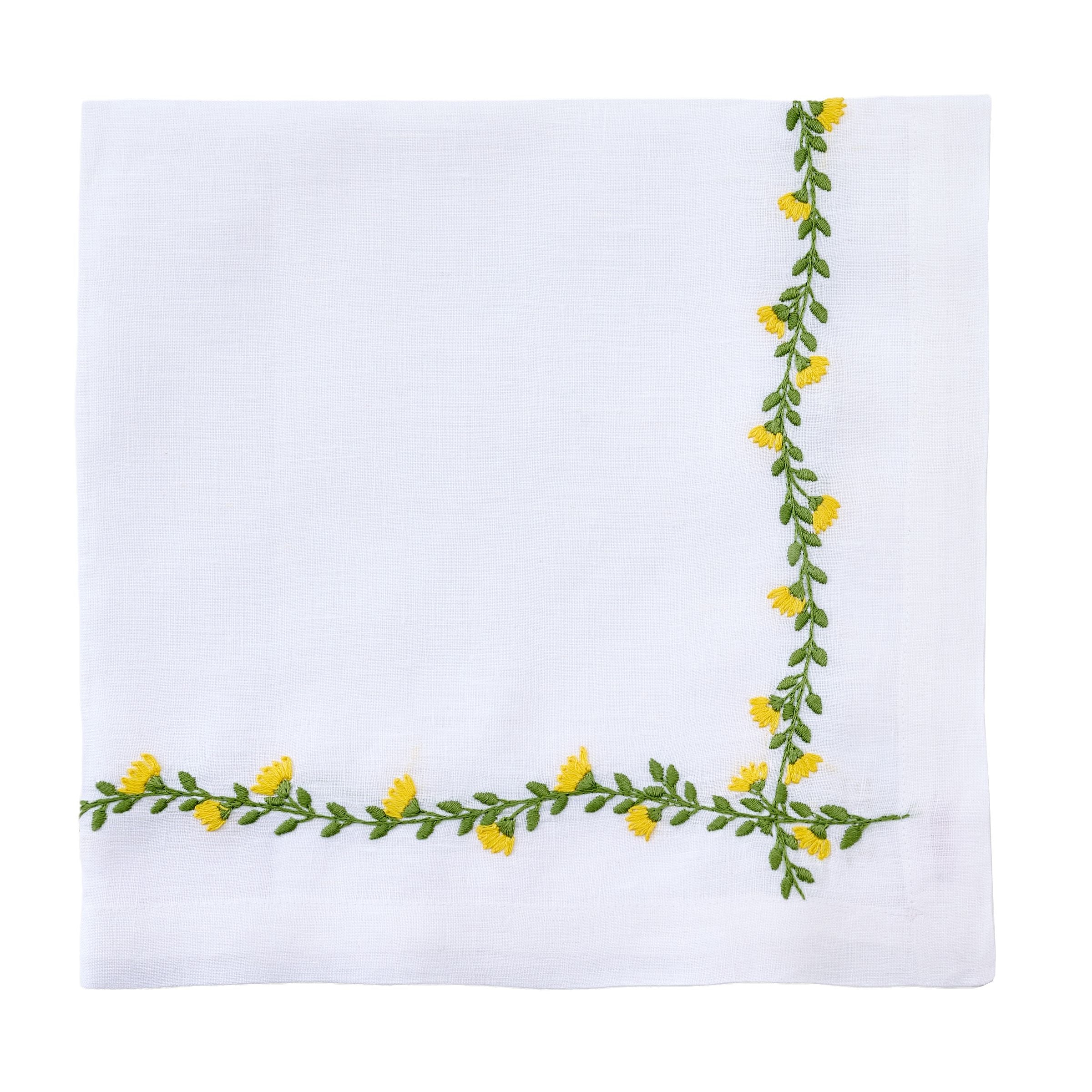 Deborah Rhodes White Cottage Garden Napkins - Set of 4