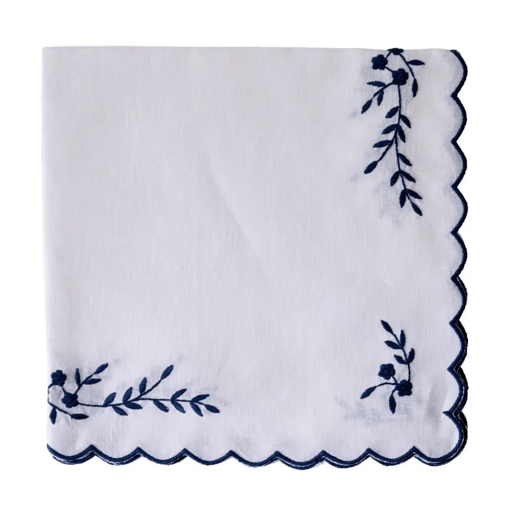 Deborah Rhodes French Garden Set of 4 Embroidered Napkins