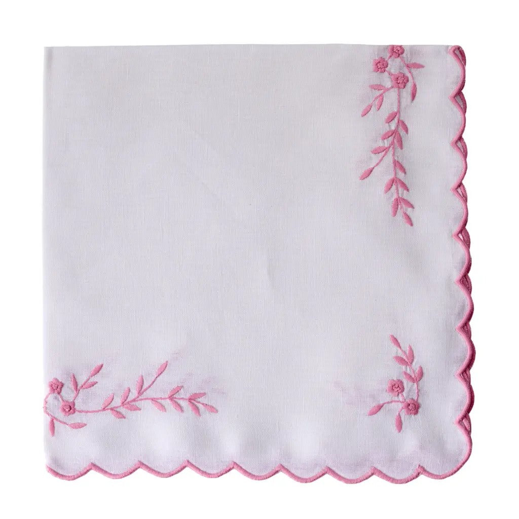 Deborah Rhodes French Garden Set of 4 Embroidered Napkins