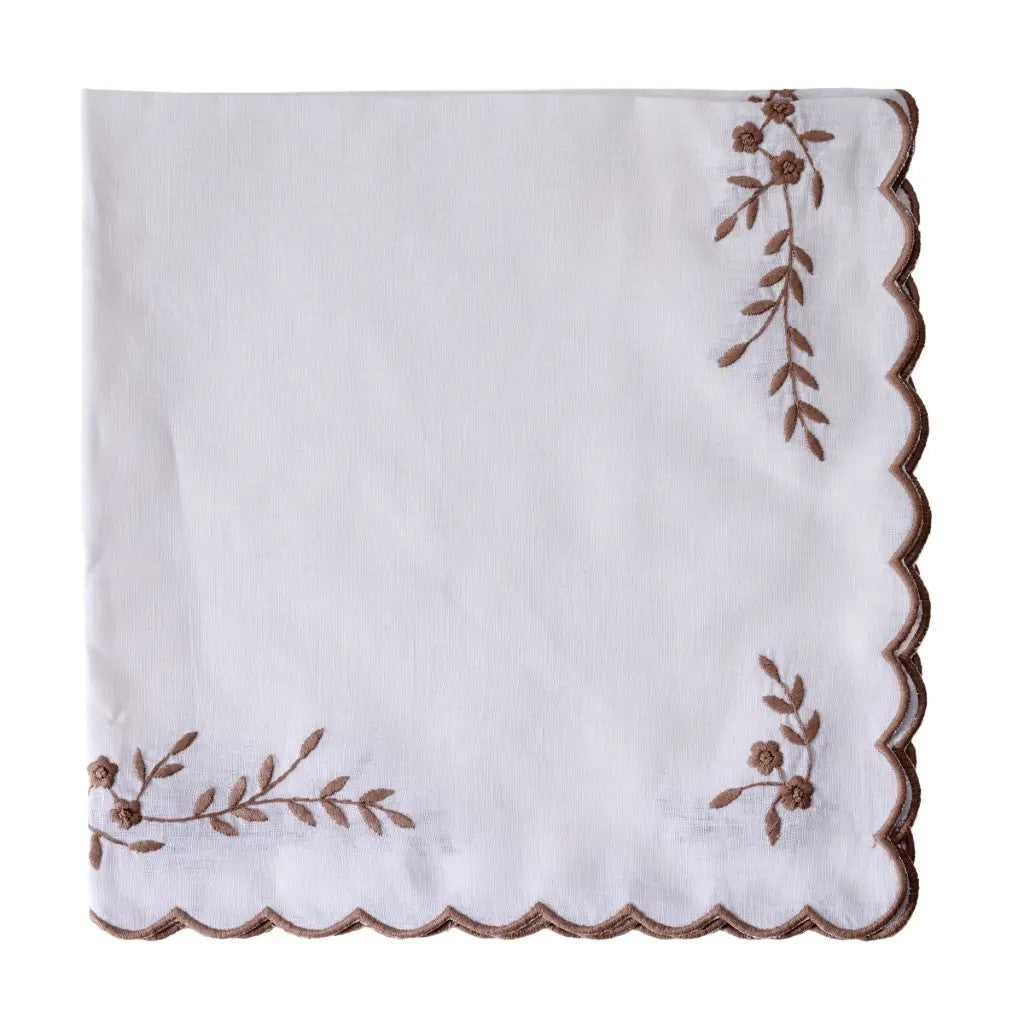 Deborah Rhodes French Garden Set of 4 Embroidered Napkins