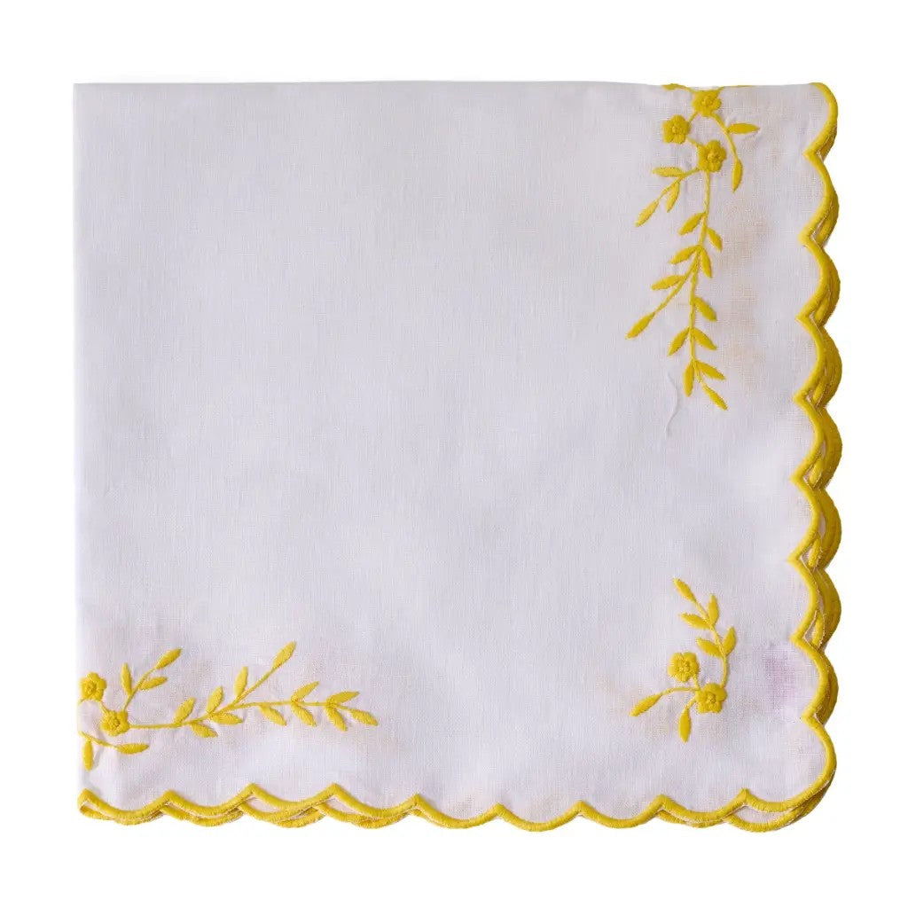 Deborah Rhodes French Garden Set of 4 Embroidered Napkins