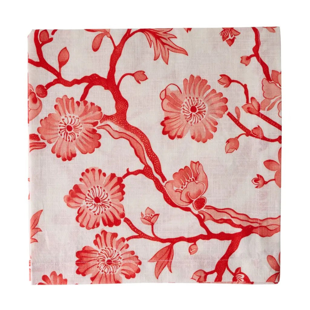 Deborah Rhodes Oriental Blossom Set of 4 Printed Napkins