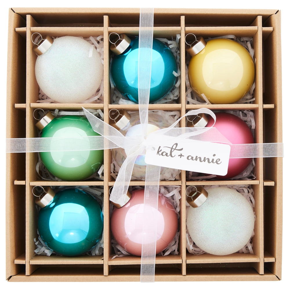 Kat & Annie Round Ball Ornaments (Box of 9)