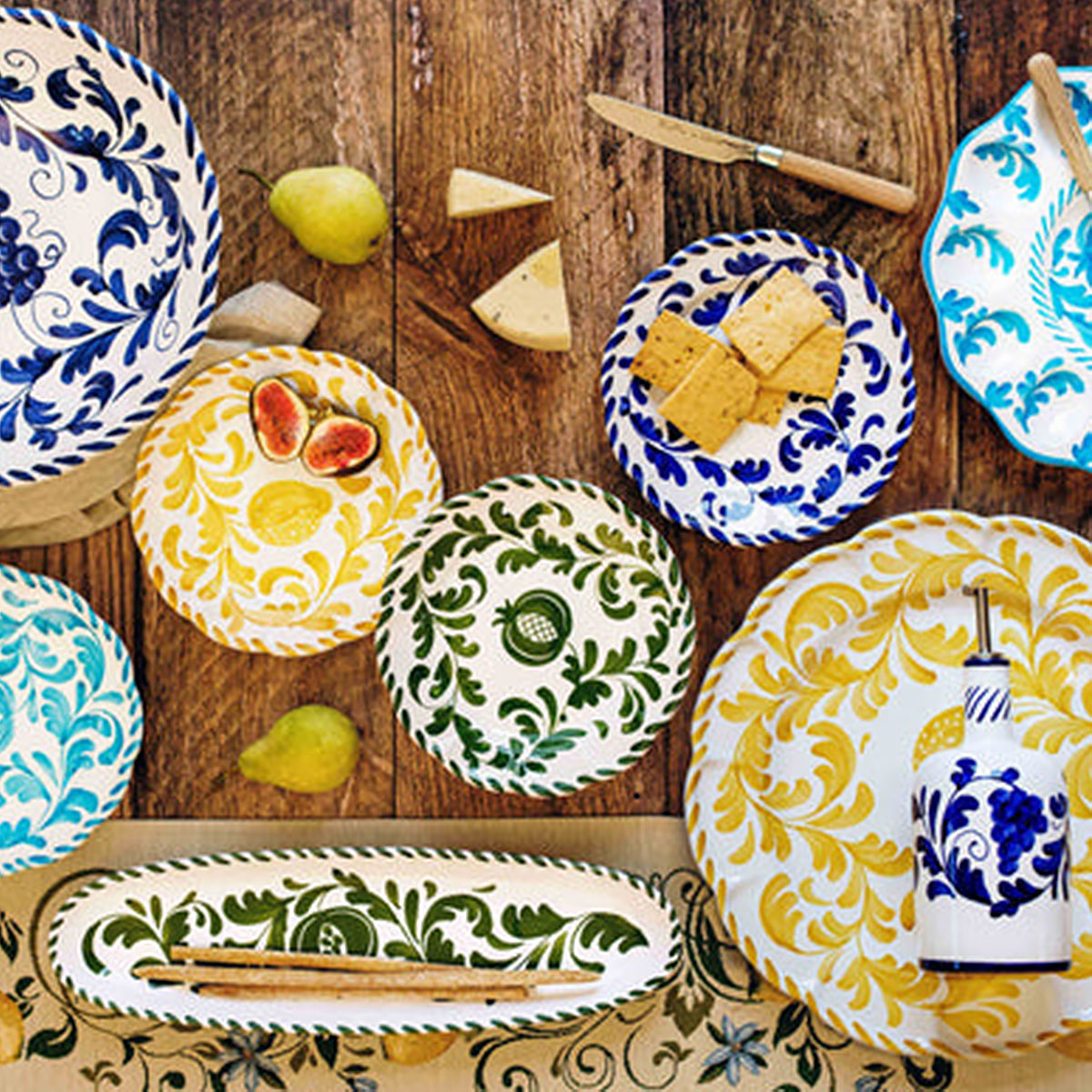 An image of Vietri Arezzo Round Platter - Yellow