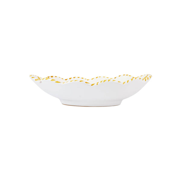 An image of Vietri Arezzo Oval Bowl - Yellow