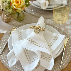 Bodrum Pearls Set of 4 Dinner Napkin