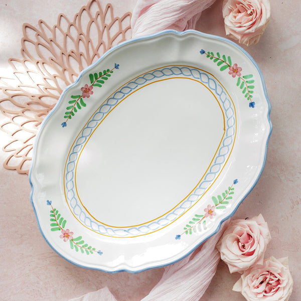 Vietri Bella Rosa Oval Platter