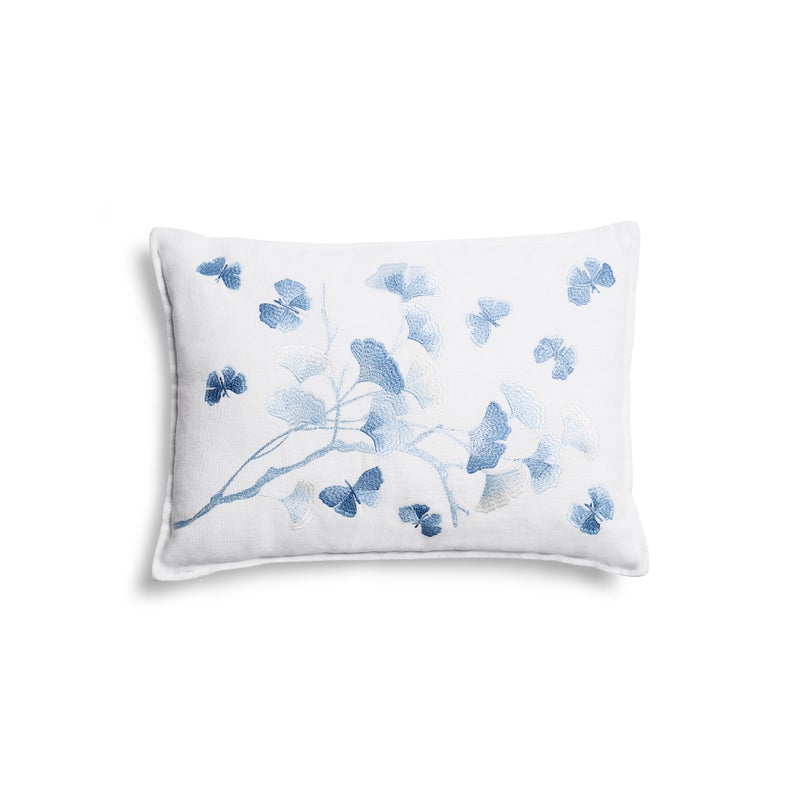 An image of Michael Aram Butterfly Gingko Ombre Embroidered Decorative Pillow