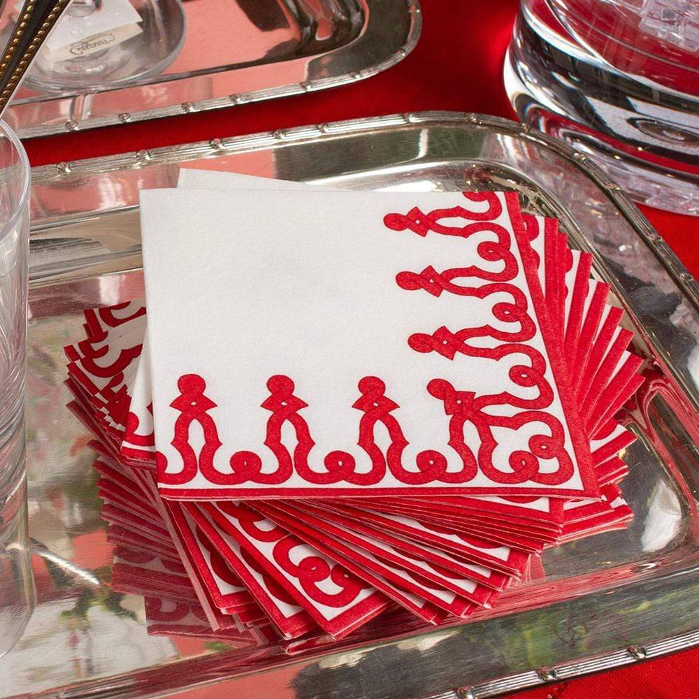 Caspari Dessin Passementerie Cocktail Napkins