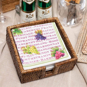 Caspari Rattan Cocktail Napkins Holder