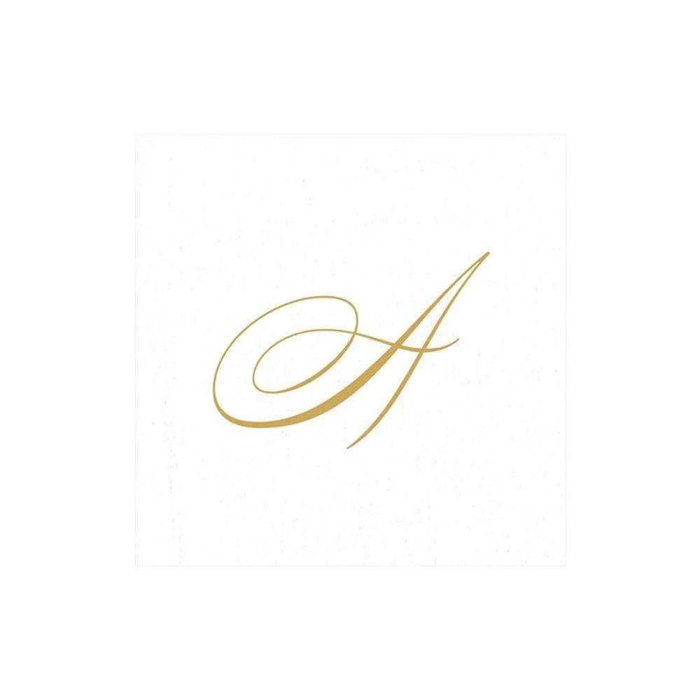 An image of Caspari Monogram Cocktail Napkins