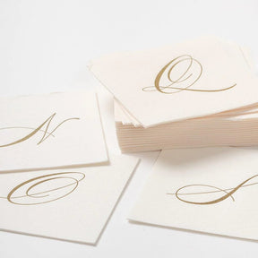 Caspari Monogram Cocktail Napkins