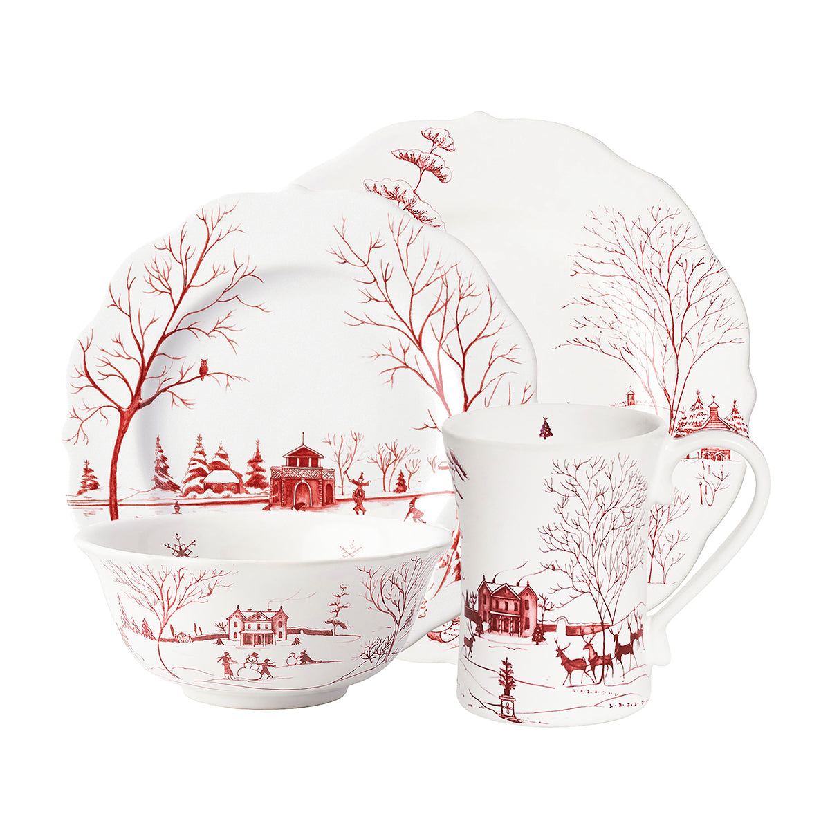 Juliska Country Estate Winter Frolic  4PC place Setting - Ruby