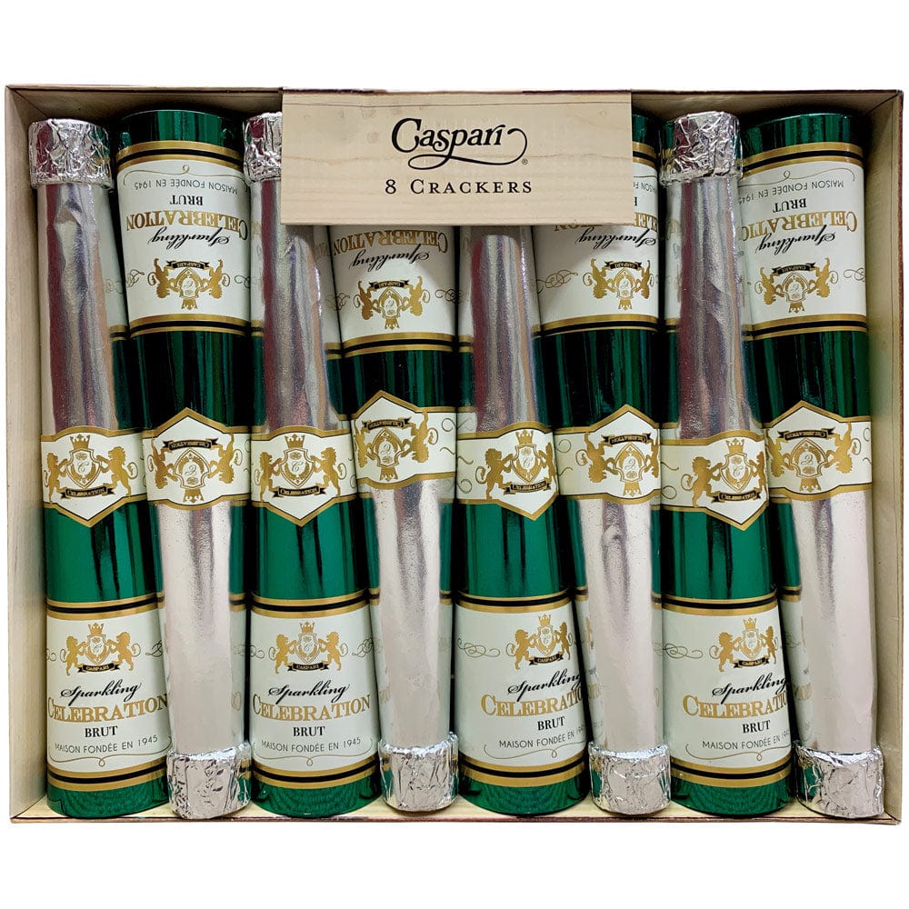 Caspari Sparkling Wine Bottle Luxury Cone Crackers - Box of 8