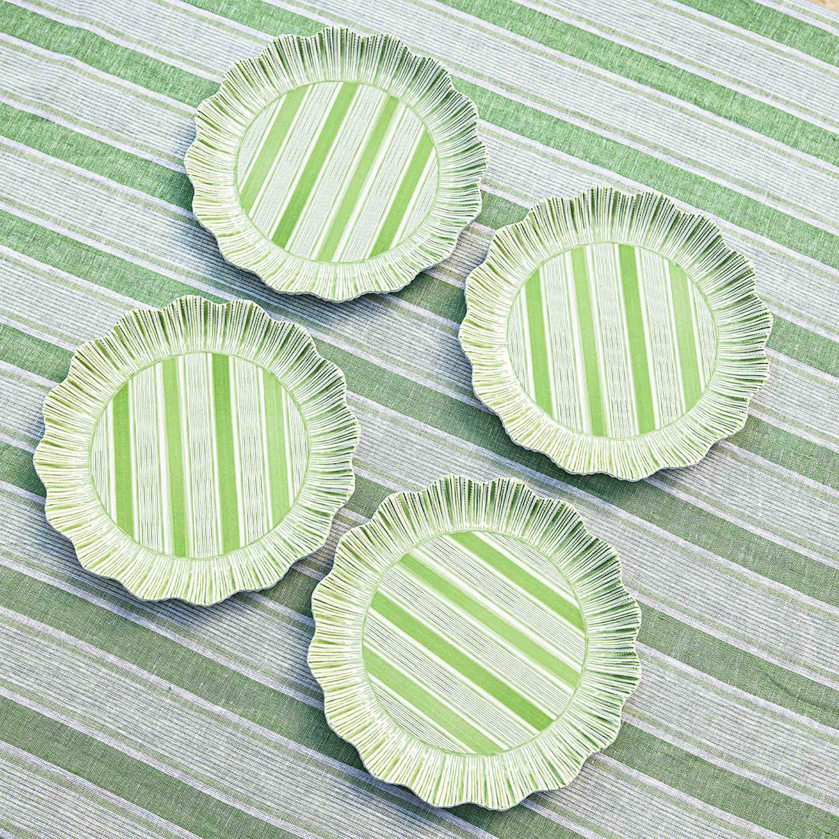 Juliska Cabana Stripe Melamine Dinner Plate Assorted Set of 4 - Multi