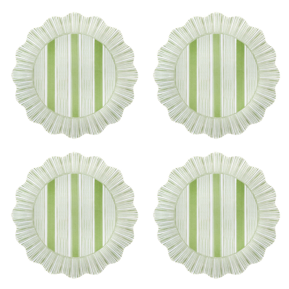 An image of Juliska Cabana Stripe Melamine Dessert / Salad Plate Set of 4