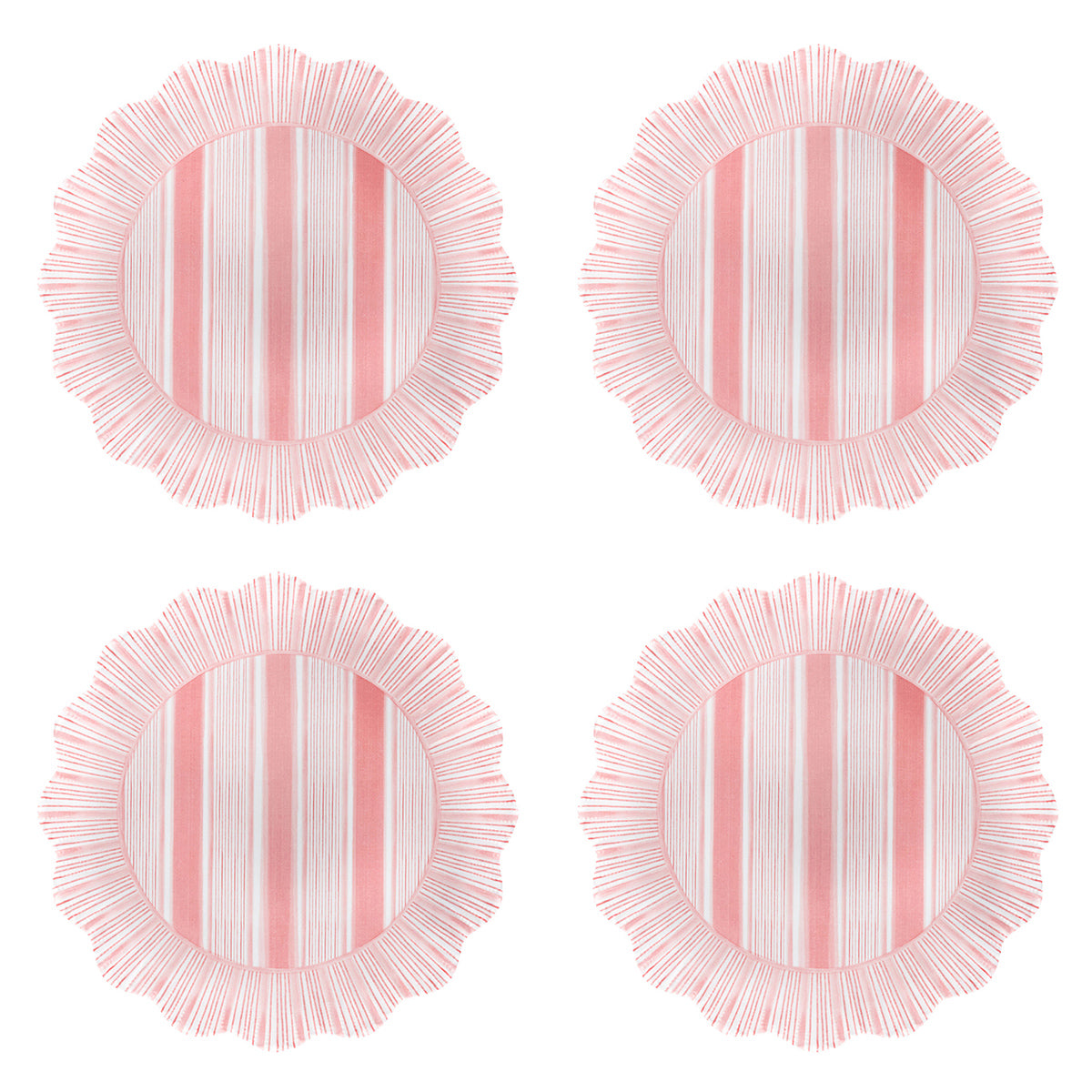 An image of Juliska Cabana Stripe Melamine Dessert / Salad Plate Set of 4