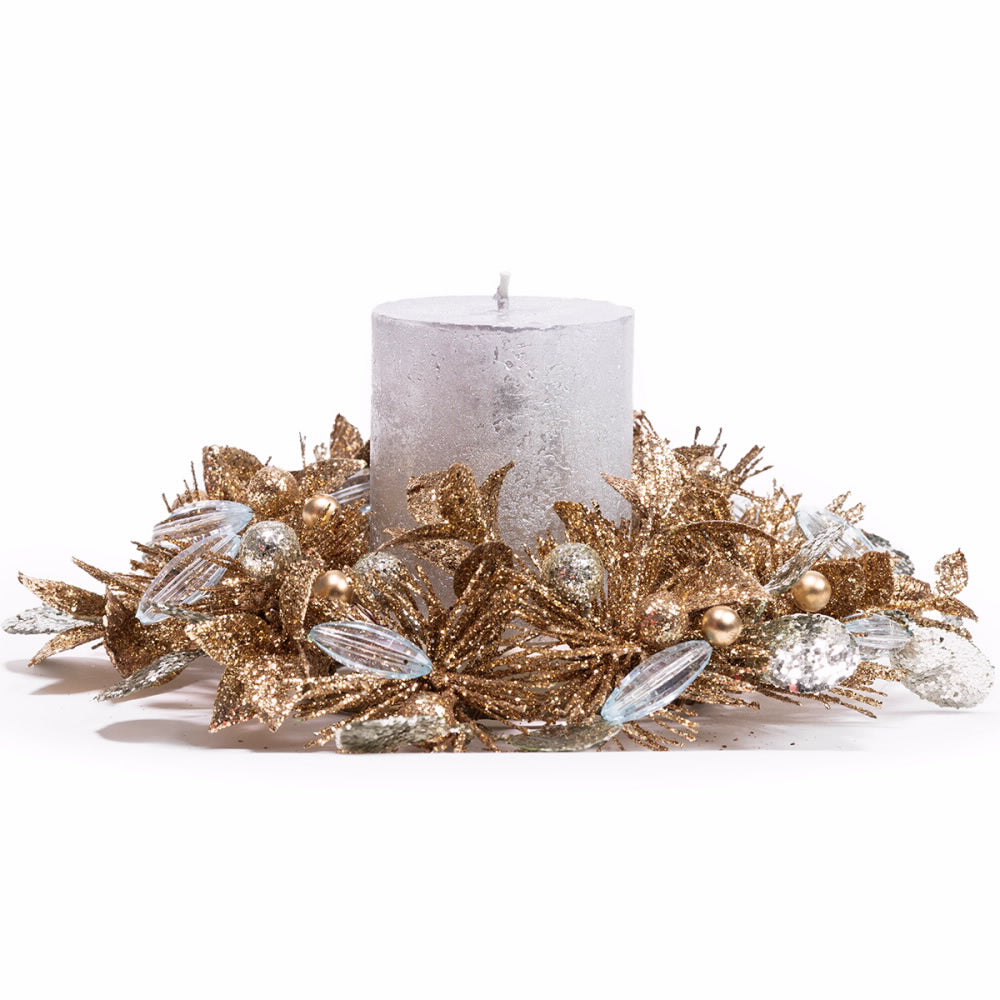 An image of Salzburg 4" Deco Shimmer Candle Ring / Wreath