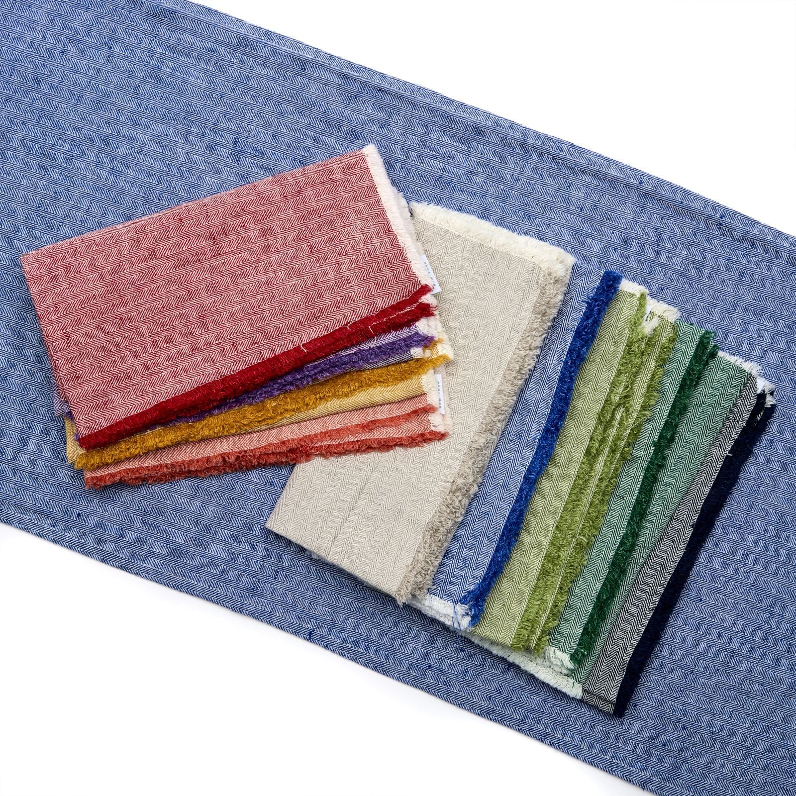 An image of Deborah Rhodes Herringbone Fringe Napkin - Set of 4