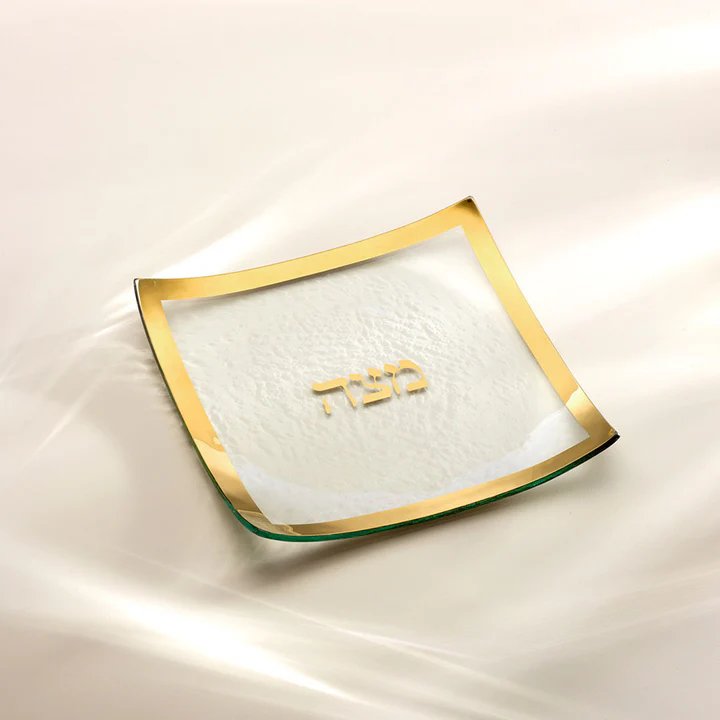 Annieglass Judaica Square Matza Plate