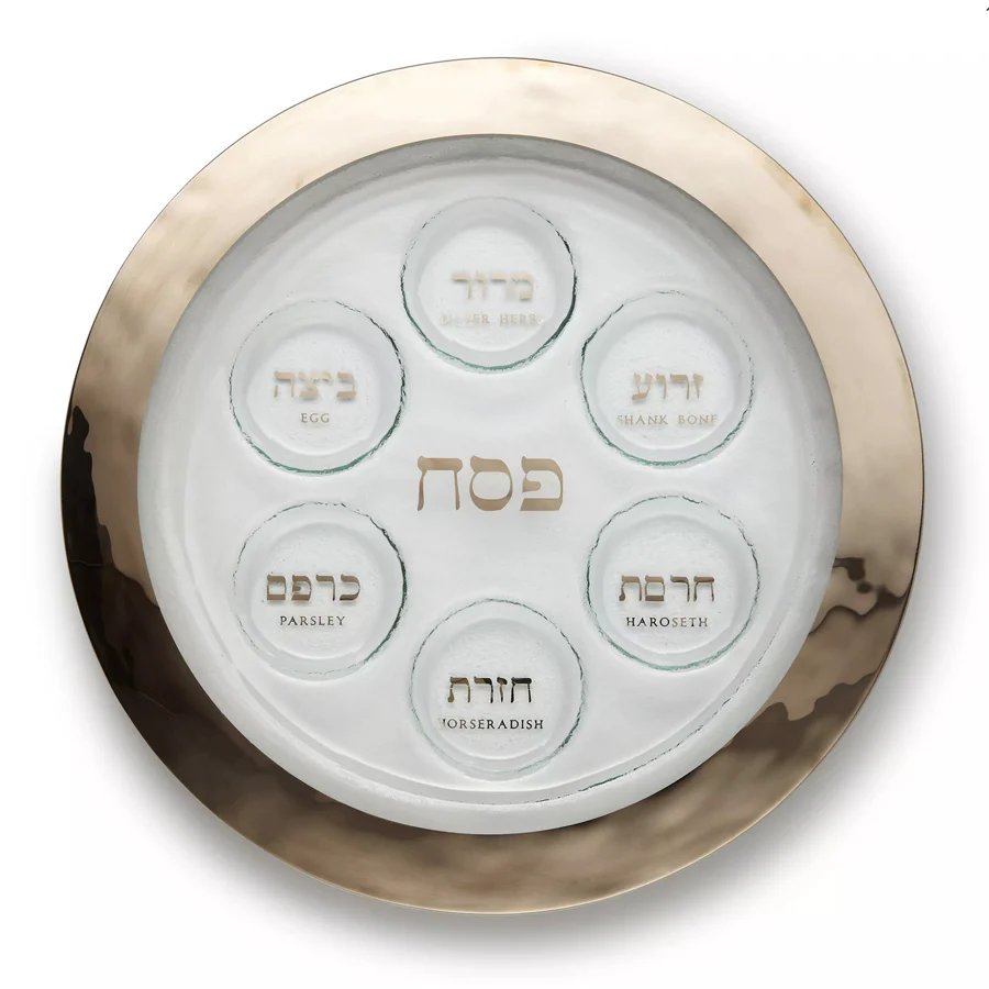 Annieglass Judaica Seder Round Plate