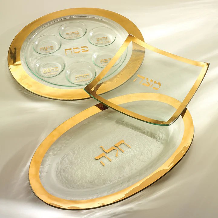 An image of Annieglass Judaica Challah Oval Platter