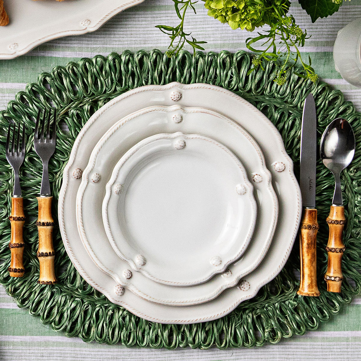 An image of Juliska Berry & Thread Flared Side / Cocktail Plate - Whitewash