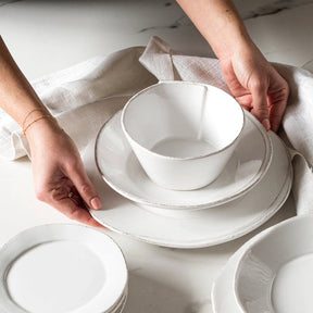 Vietri Lastra White Canape Plate