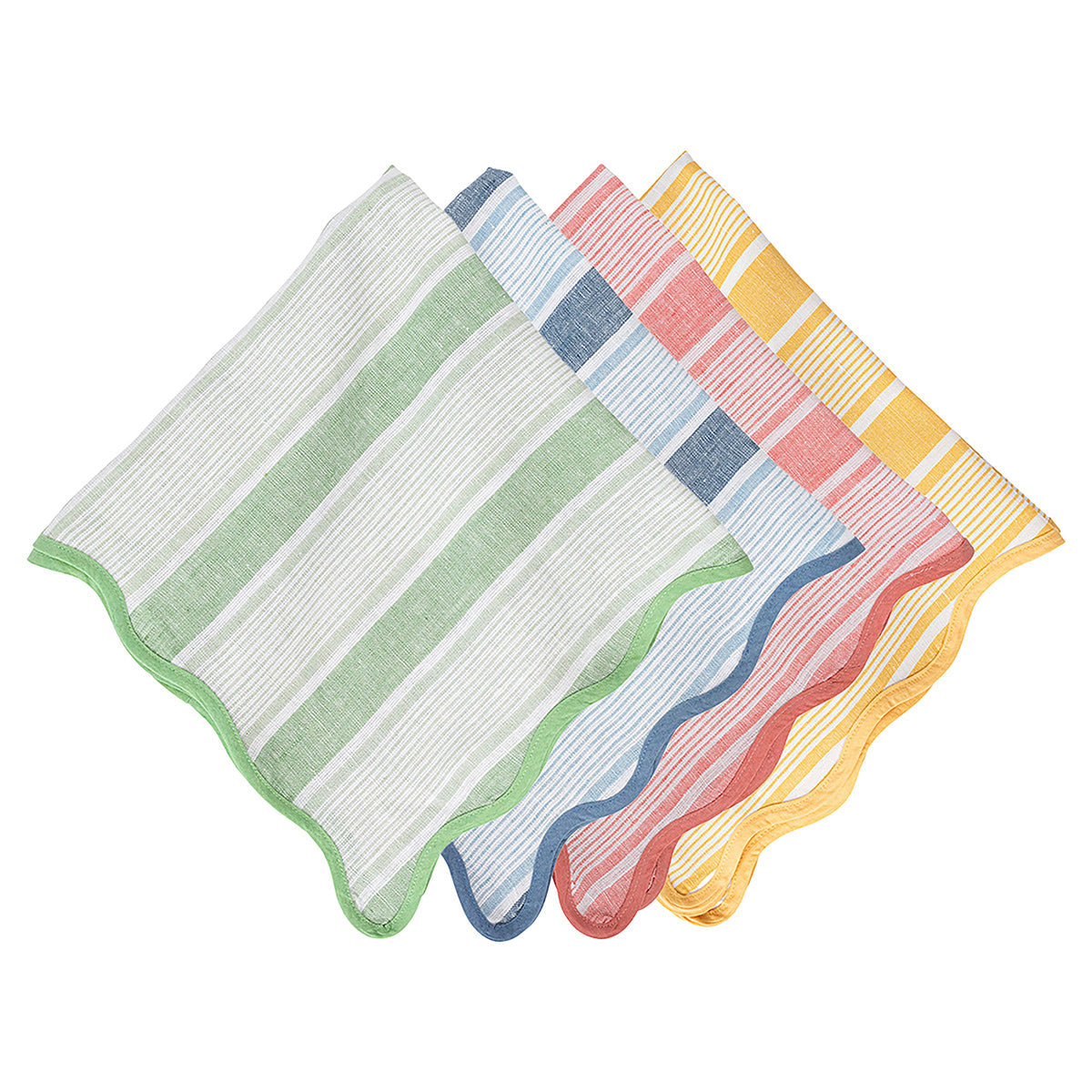 An image of Juliska Cabana Stripe Napkins Assorted Set of 4 - Multi