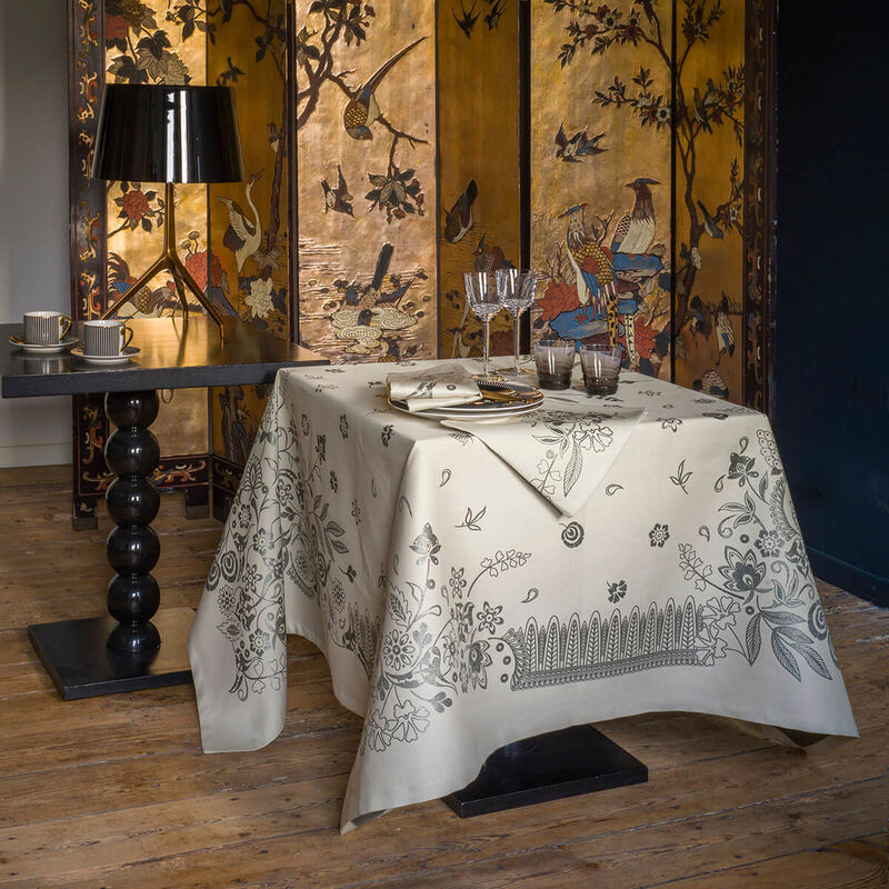 Le Jacquard Francais Haute Couture Tablecloth with Metallic Accents