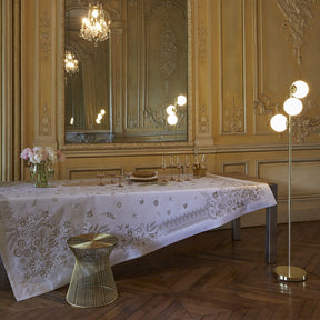 Le Jacquard Francais Haute Couture Tablecloth with Metallic Accents