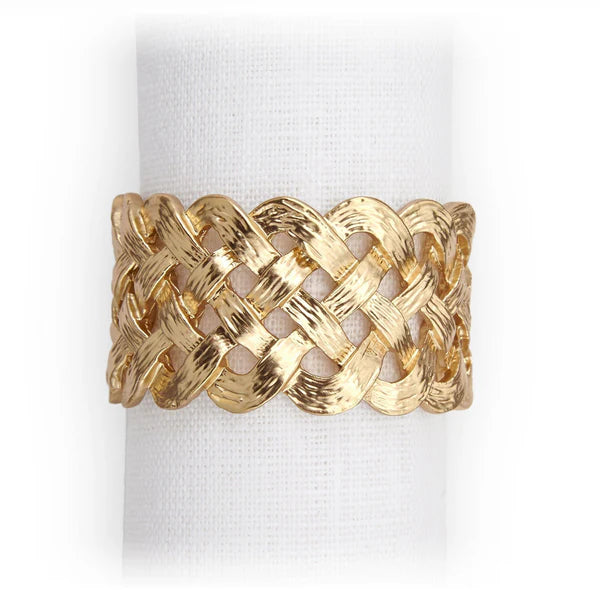An image of L'Objet Braid Jewel Napkin Rings - Set of 4