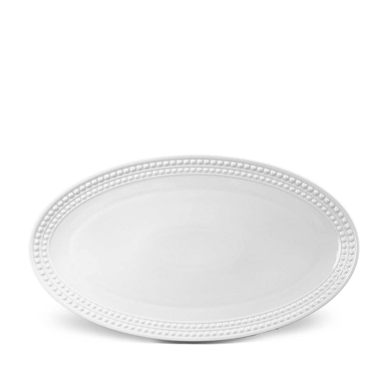 An image of L'Objet Perlée Oval Platter White