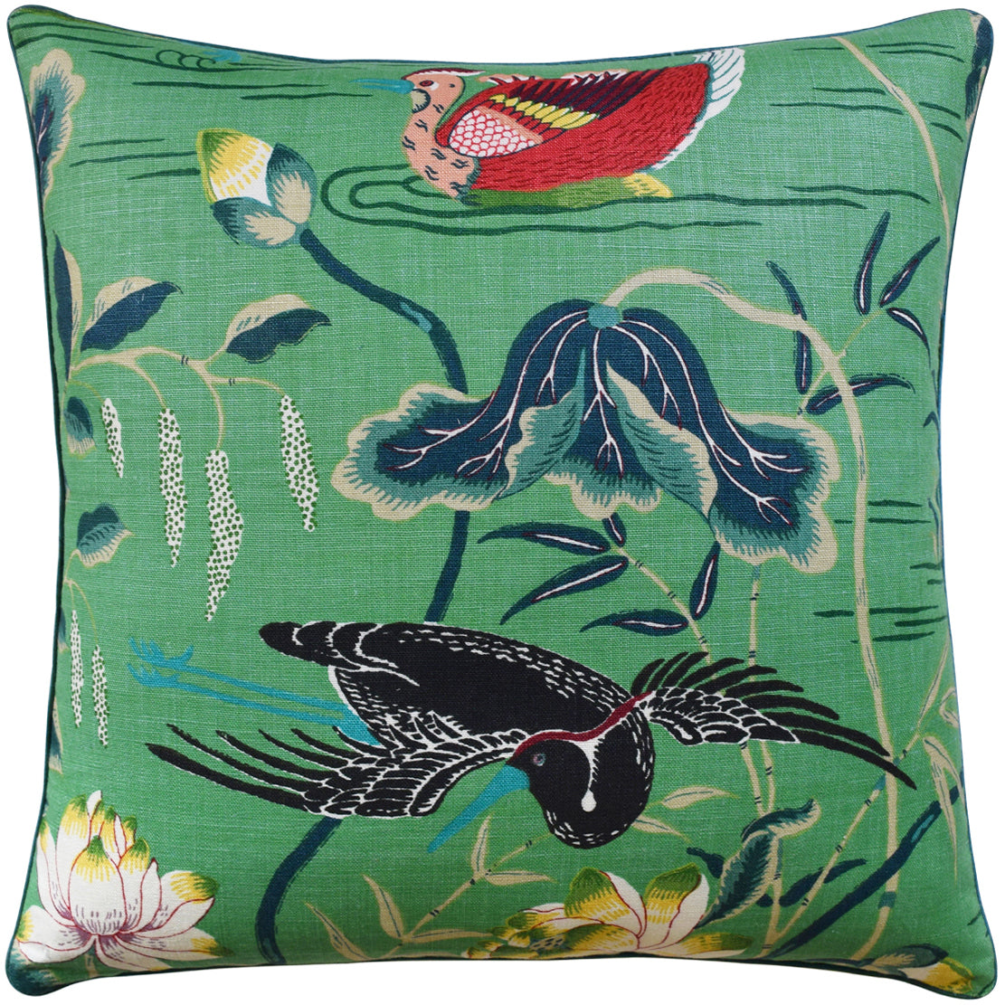 An image of Ryan Studio Lotus Garden Decorative Pillow
