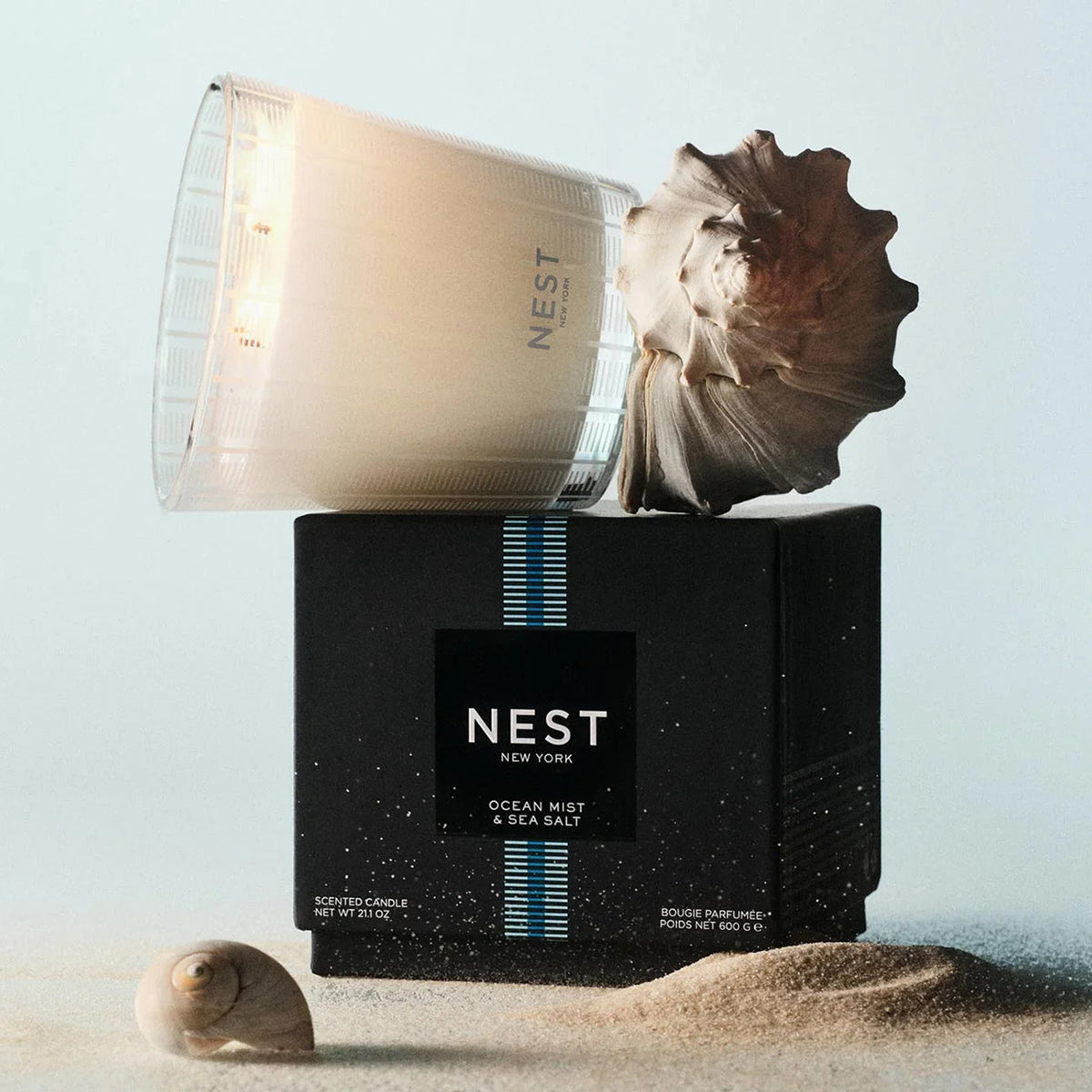 An image of Nest Fragrances Ocean Mist & Sea Salt 3-Wick Candle 21.2 oz