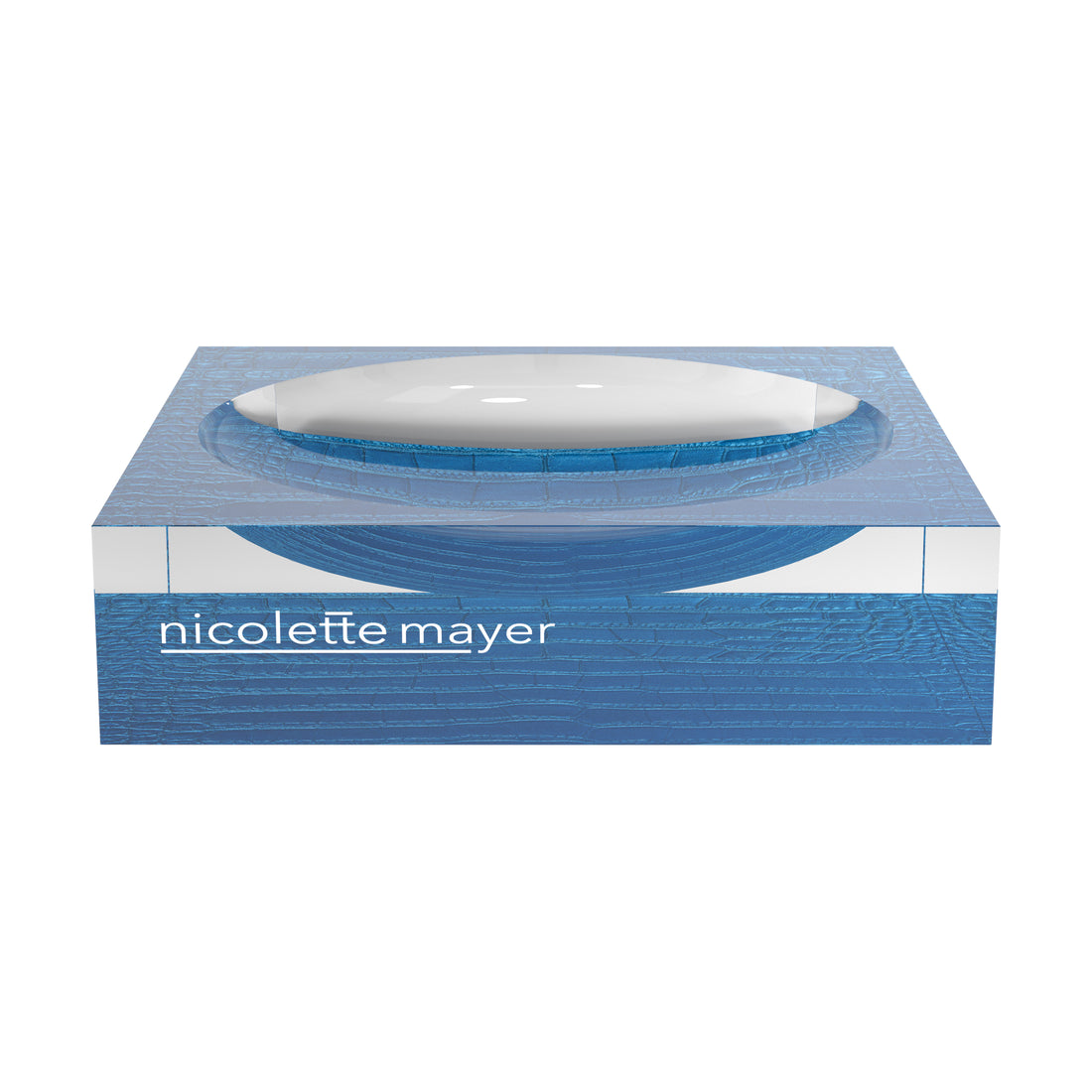 Nicolette Mayer Crocodile Kyoto Blue Acrylic Candy Tray