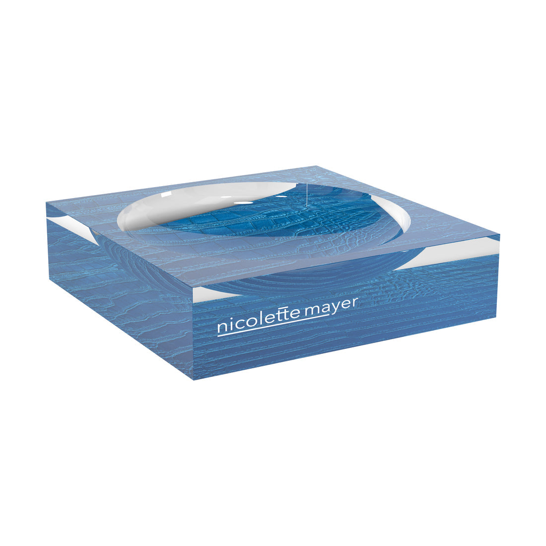 Nicolette Mayer Crocodile Kyoto Blue Acrylic Candy Tray