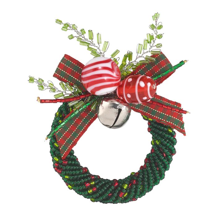 An image of Bodrum Jingle Bells Forest Set of 4 Napkin Ring