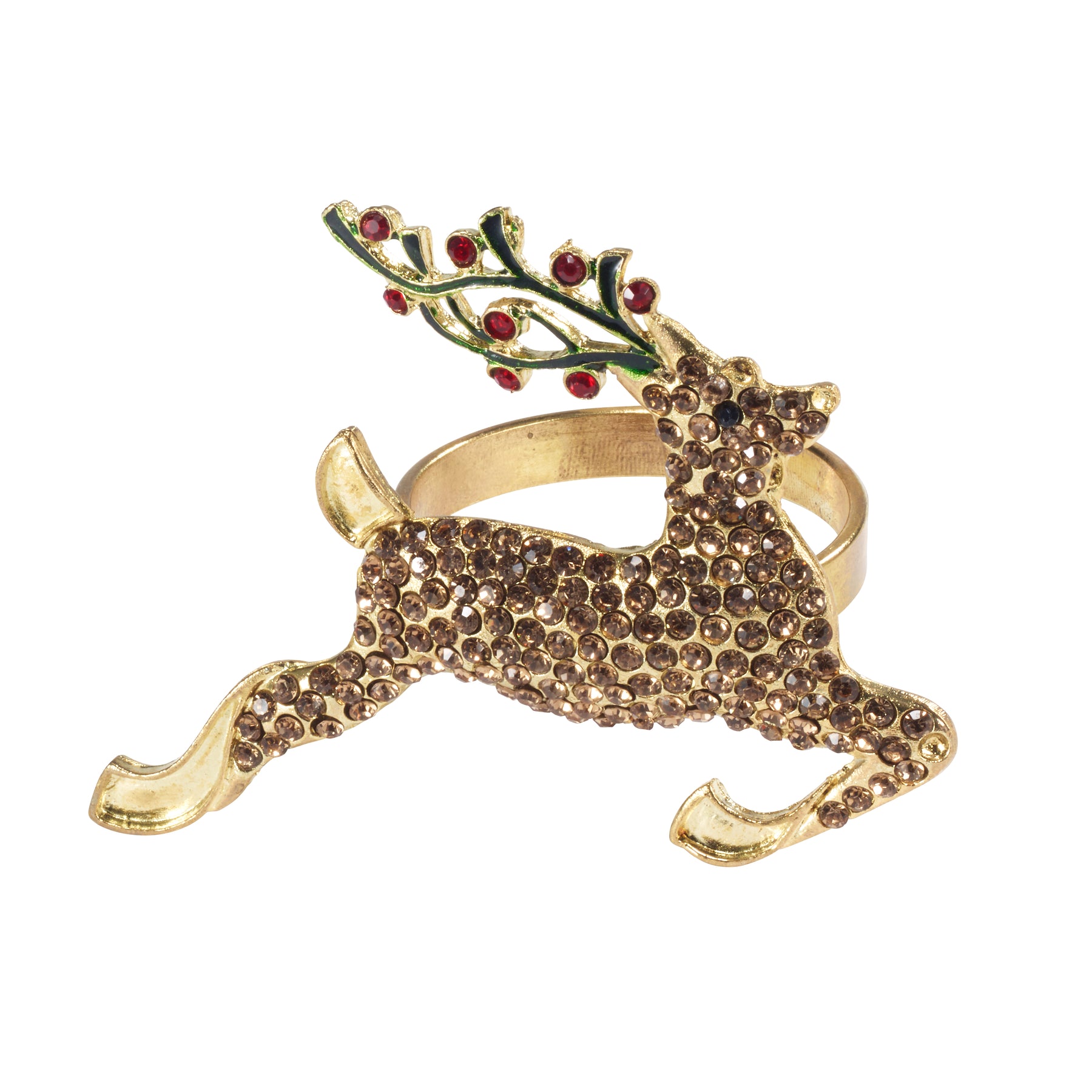 An image of Bodrum Reindeer Set of 4 Napkin Ring