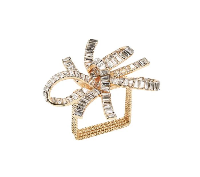 An image of Kim Seybert Jeweled Bow Napkin Ring - Set of 4